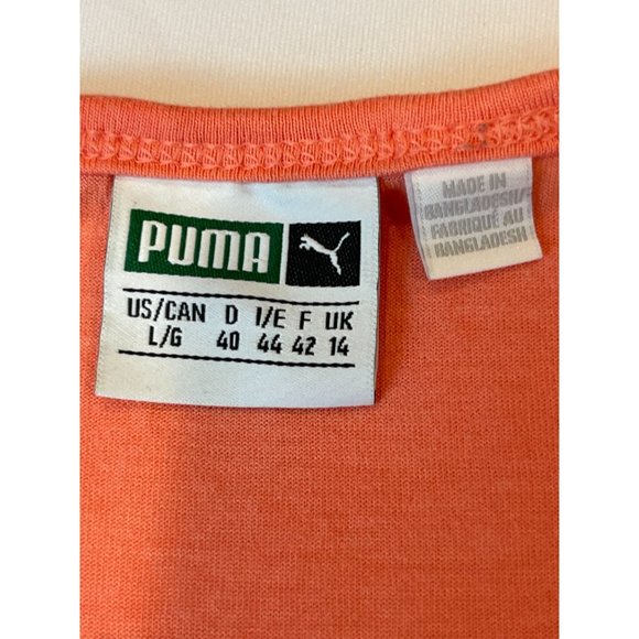 Puma Women’s Tank Top Activewear Graphic Loose Racerback Round Neck Peach Pink L - Picture 4 of 4